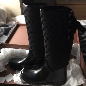 Coach Rain boots. Black.